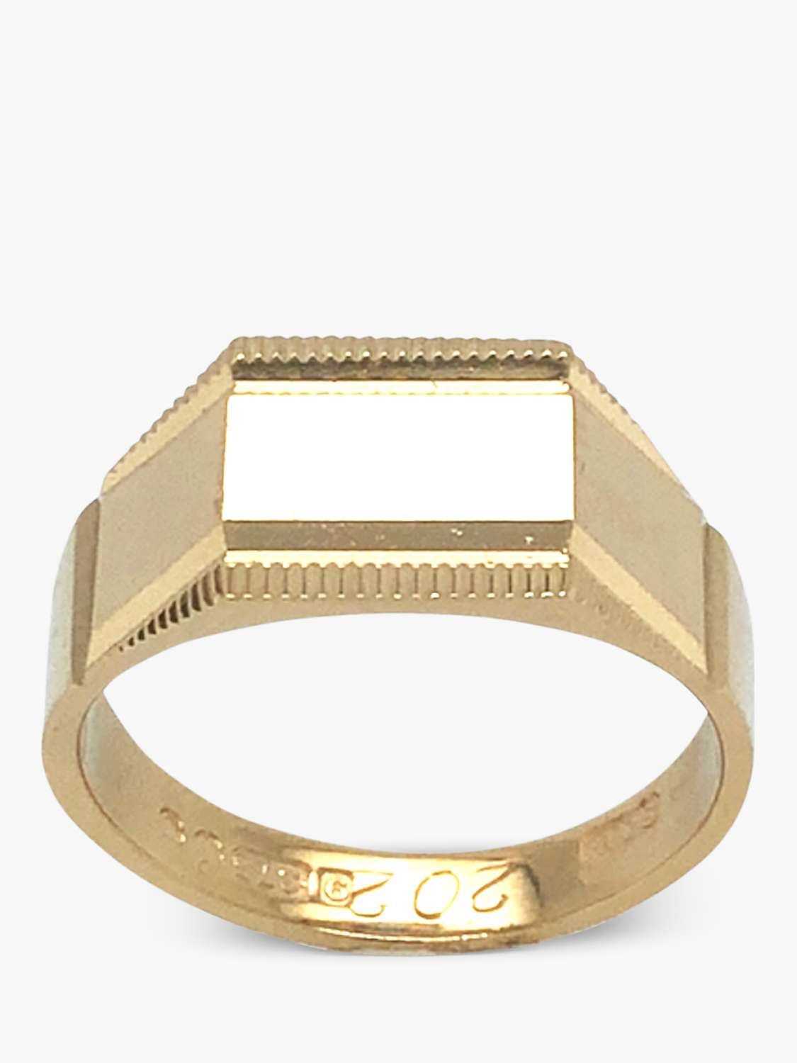Buy VF Jewellery 9ct Yellow Gold Second Hand Cur Edge Signet Ring Online at johnlewis.com