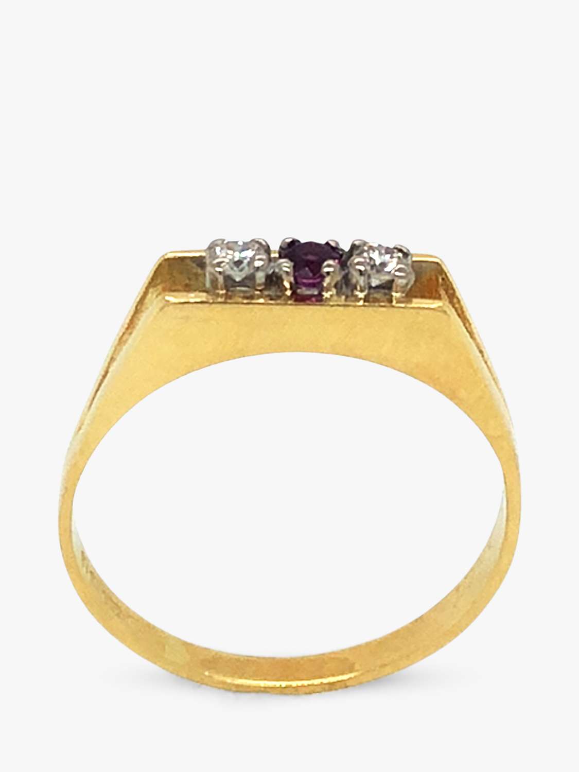Buy VF Jewellery 18ct White & Yellow Gold Diamond & Ruby Second Hand Bar Ring Online at johnlewis.com