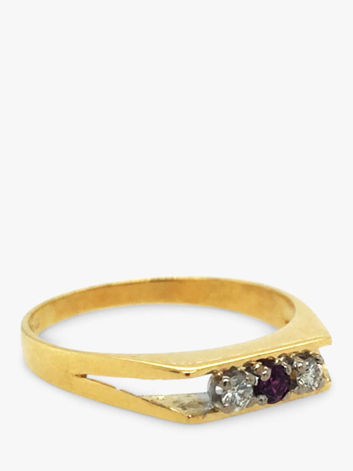 Buy VF Jewellery 18ct White & Yellow Gold Diamond & Ruby Second Hand Bar Ring Online at johnlewis.com