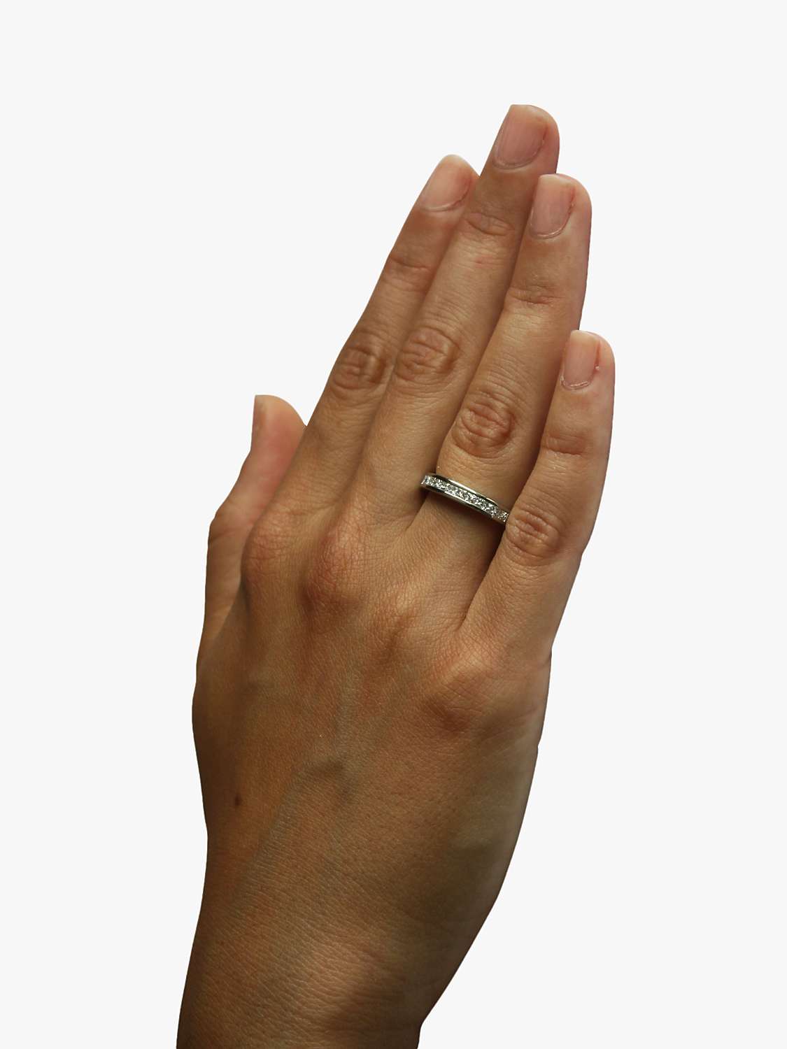 Buy VF Jewellery Platinum 12 Princess Cut Diamond Second Hand Half Eternity Ring Online at johnlewis.com