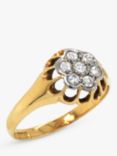 VF Jewellery 18ct Yellow & White Gold 7 Stone Cluster Diamond Daisy Second Hand Engagement Ring