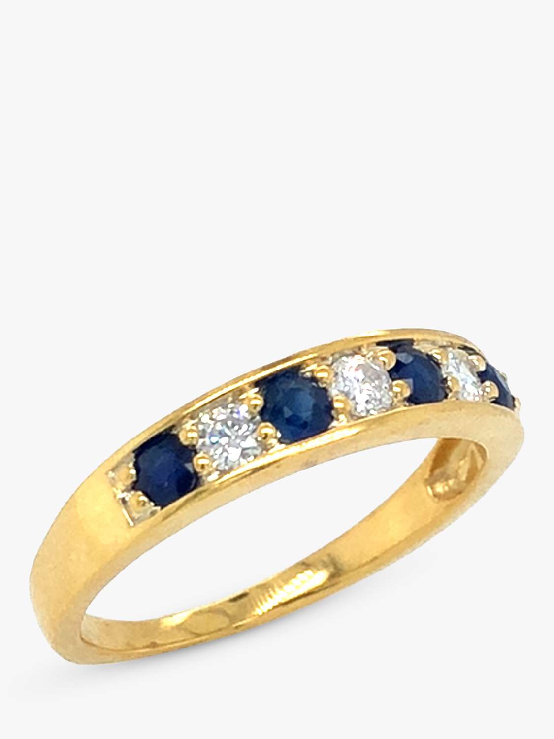 Buy VF Jewellery Second Hand 18ct Yellow Gold Sapphire & Diamond Half Eternity Ring Online at johnlewis.com