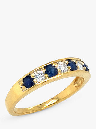 VF Jewellery Second Hand 18ct Yellow Gold Sapphire & Diamond Half Eternity Ring