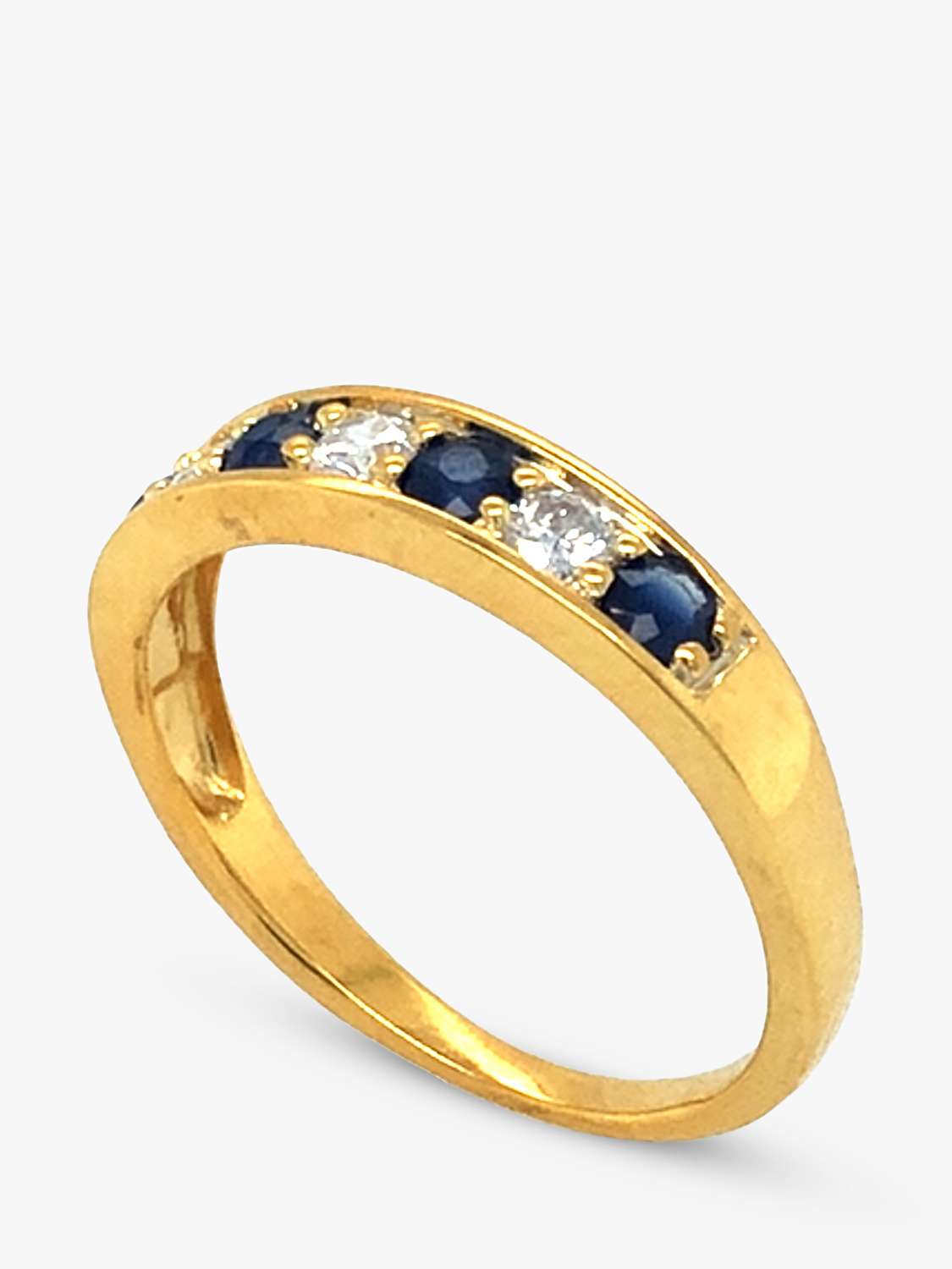 Buy VF Jewellery Second Hand 18ct Yellow Gold Sapphire & Diamond Half Eternity Ring Online at johnlewis.com