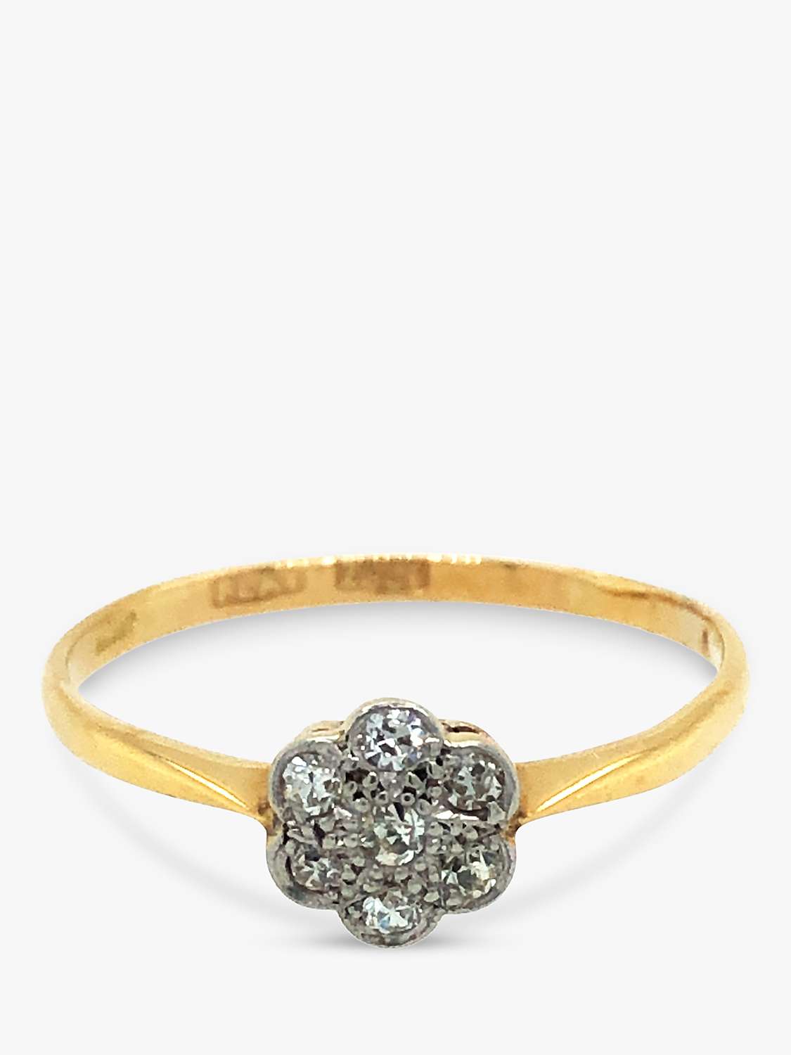 Buy VF Jewellery 18ct Yellow & White Gold 7 Stone Cluster Diamond Second Hand Ring Online at johnlewis.com