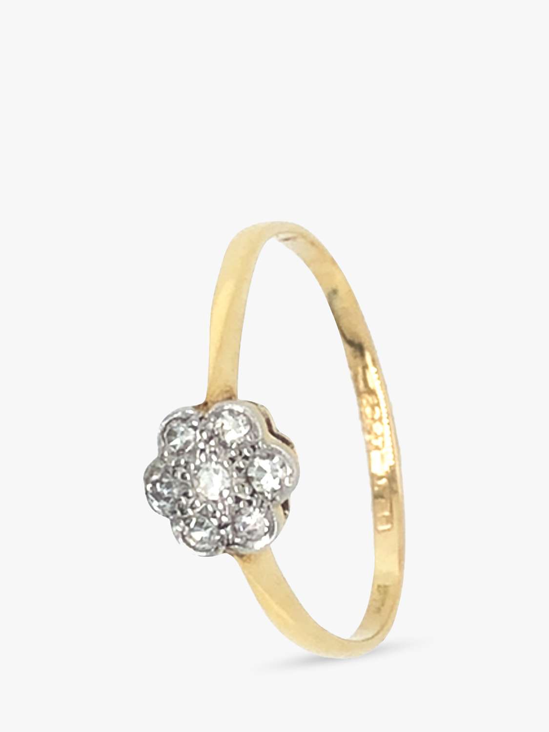 Buy VF Jewellery 18ct Yellow & White Gold 7 Stone Cluster Diamond Second Hand Ring Online at johnlewis.com