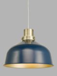 John Lewis Industrial Dome Easy-to-Fit Ceiling Shade, Blue