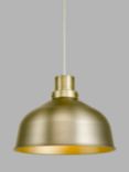 John Lewis Industrial Dome Easy-to-Fit Ceiling Shade, Antique Brass