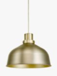 John Lewis Industrial Dome Easy-to-Fit Ceiling Shade, Antique Brass