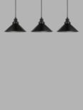 John Lewis Tobias 3 Pendant Diner Ceiling Light, Black