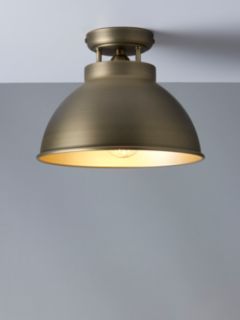 John Lewis Baldwin Semi Flush Ceiling Light, Antique Brass