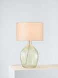 John Lewis Textured Glass Table Lamp, Green
