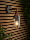 John Lewis Baldwin Slim Outdoor Wall Light, Pewter/Copper