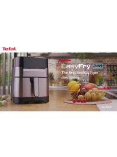 Tefal EY505D Easy Fry Precision+ 2in1 Digital Air Fryer & Grill, 4.2L, Chrome/Black