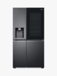 LG InstaView GSXV90MCAE Freestanding 60/40 American Fridge Freezer, Matte Black