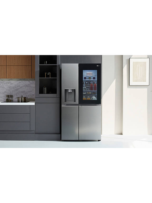 Buy LG GSXV90BSAE Freestanding 60/40 American Fridge Freezer, Stainless Steel Online at johnlewis.com