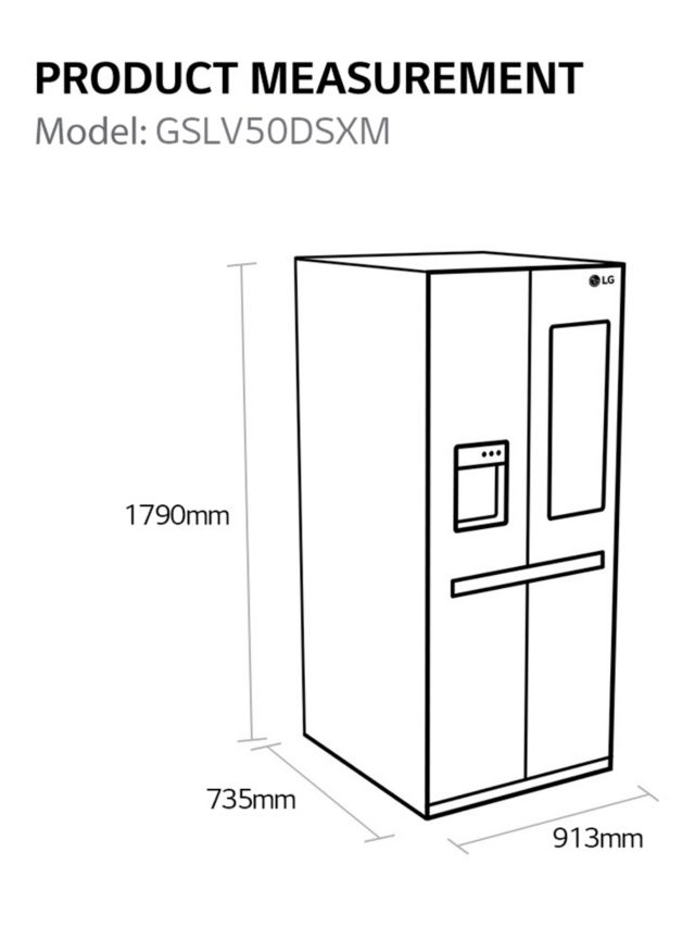 LG GSLV50DSXM Plumbed American Fridge Freezer – Dark Graphite