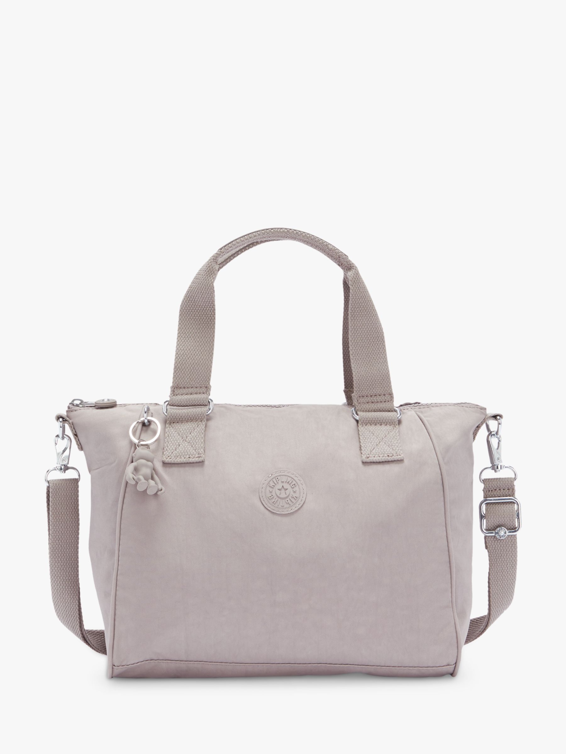 Kipling Amiel Medium Grab Bag, Grey at John Lewis & Partners