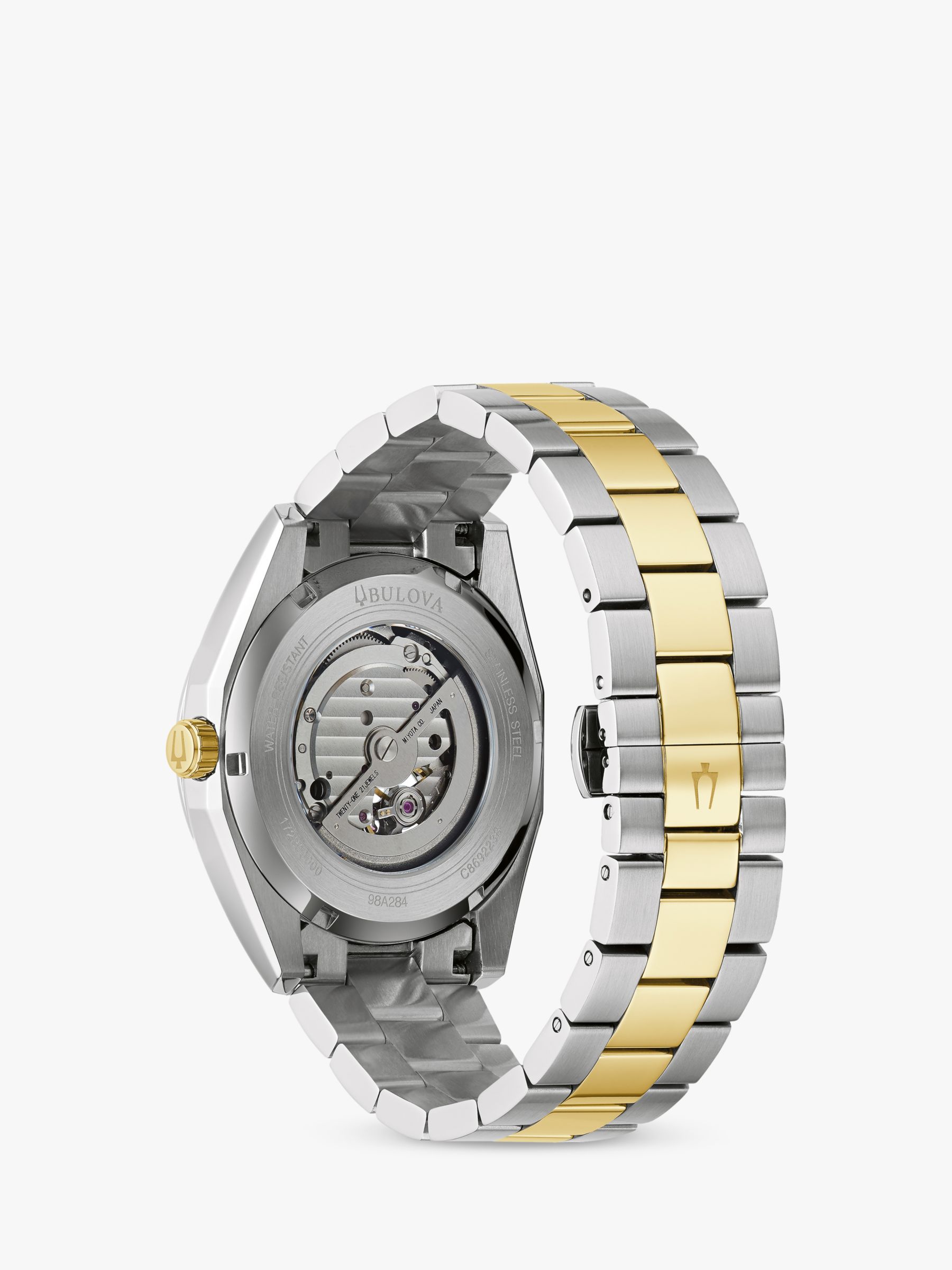 Buy Bulova 98A284 Men's Surveyor Two Toned Heartbeat Automatic Bracelet Strap Watch, Silver/Gold Online at johnlewis.com