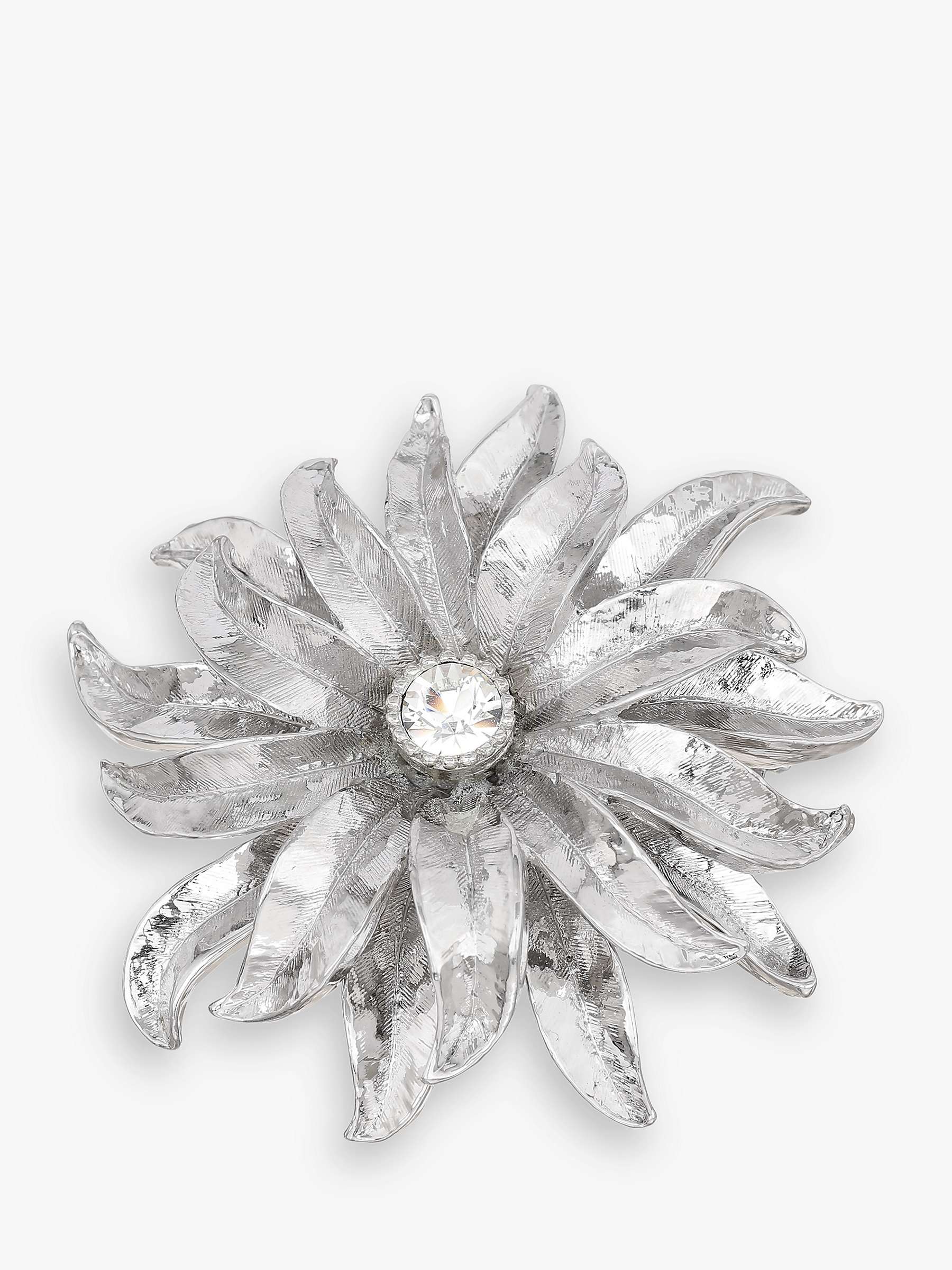 Buy Eclectica Vintage Swarovski Crystal Flower Burst Brooch, Dated Circa 1990s, Silver Online at johnlewis.com