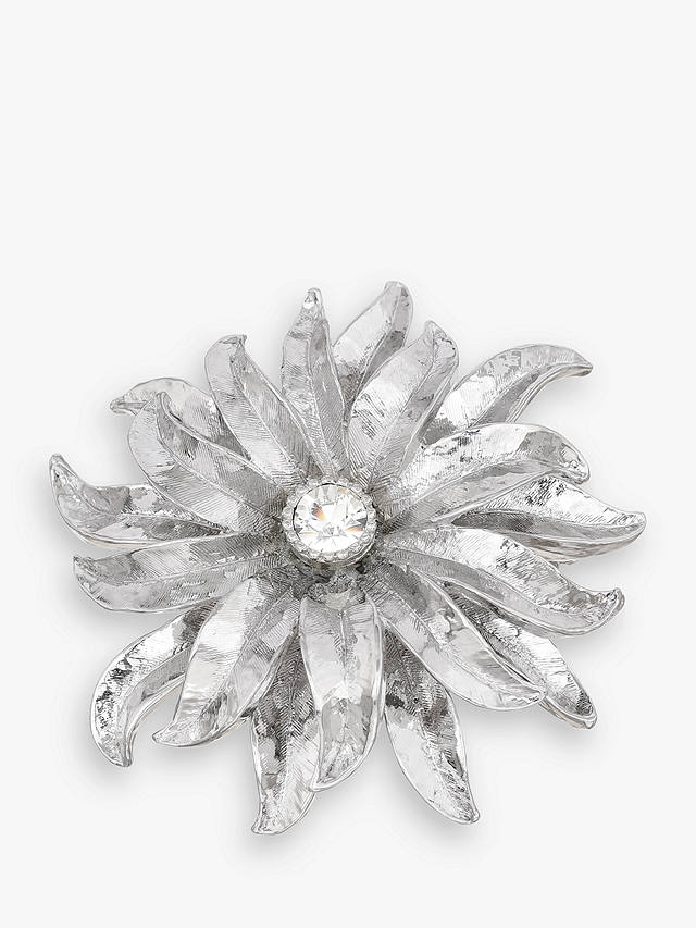 Eclectica Vintage Swarovski Crystal Flower Burst Brooch, Dated Circa 1990s, Silver