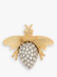 Eclectica Vintage Swarovski Crystal Bumble Bee Brooch, Dated Circa 1980s, Gold/Silver