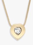 Eclectica Vintage 22ct Gold Plated Swarovski Crystal Heart Pendant Necklace, Dated Circa 1980s, Gold