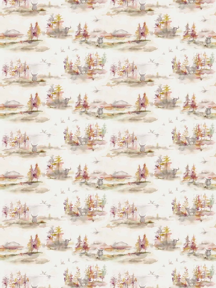 Voyage Caledonian Forest Furnishing Fabric, Linen/Plum