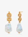 Monica Vinader Baroque Pearl Drop Earrings, Gold/White