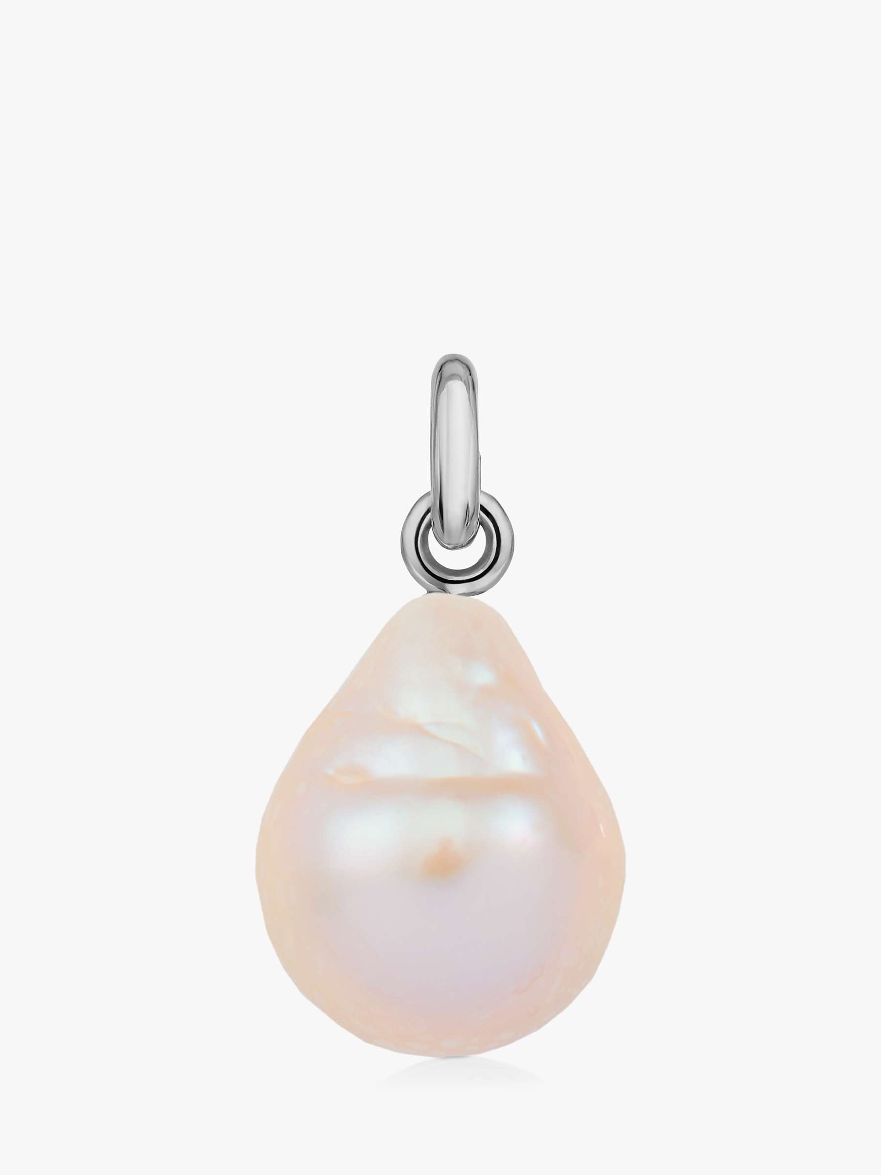 Buy Monica Vinader Nura Baroque Pearl Charm, Silver/White Online at johnlewis.com