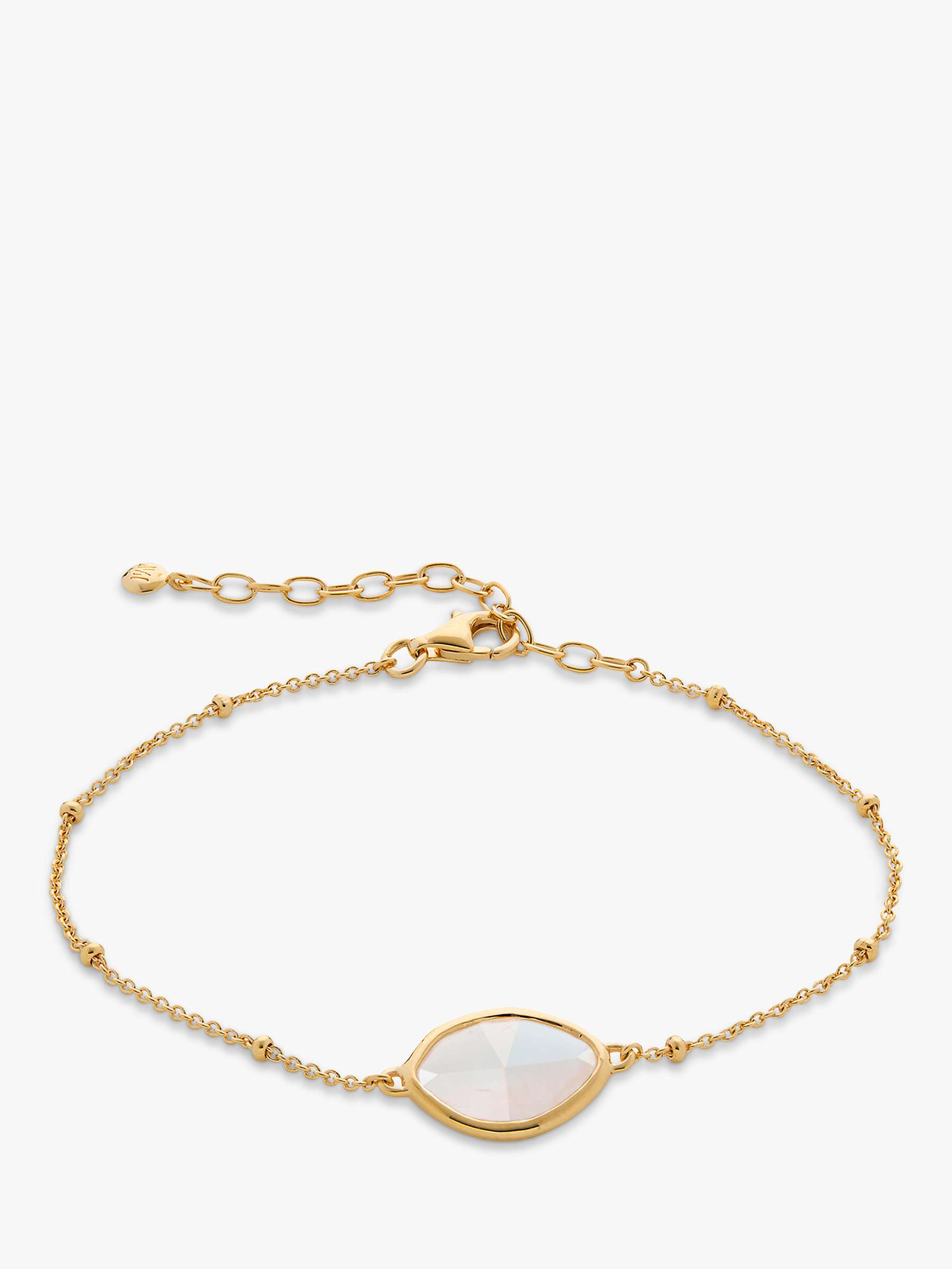 Buy Monica Vinader Petal Moonstone Beaded Chain Bracelet, Gold Online at johnlewis.com