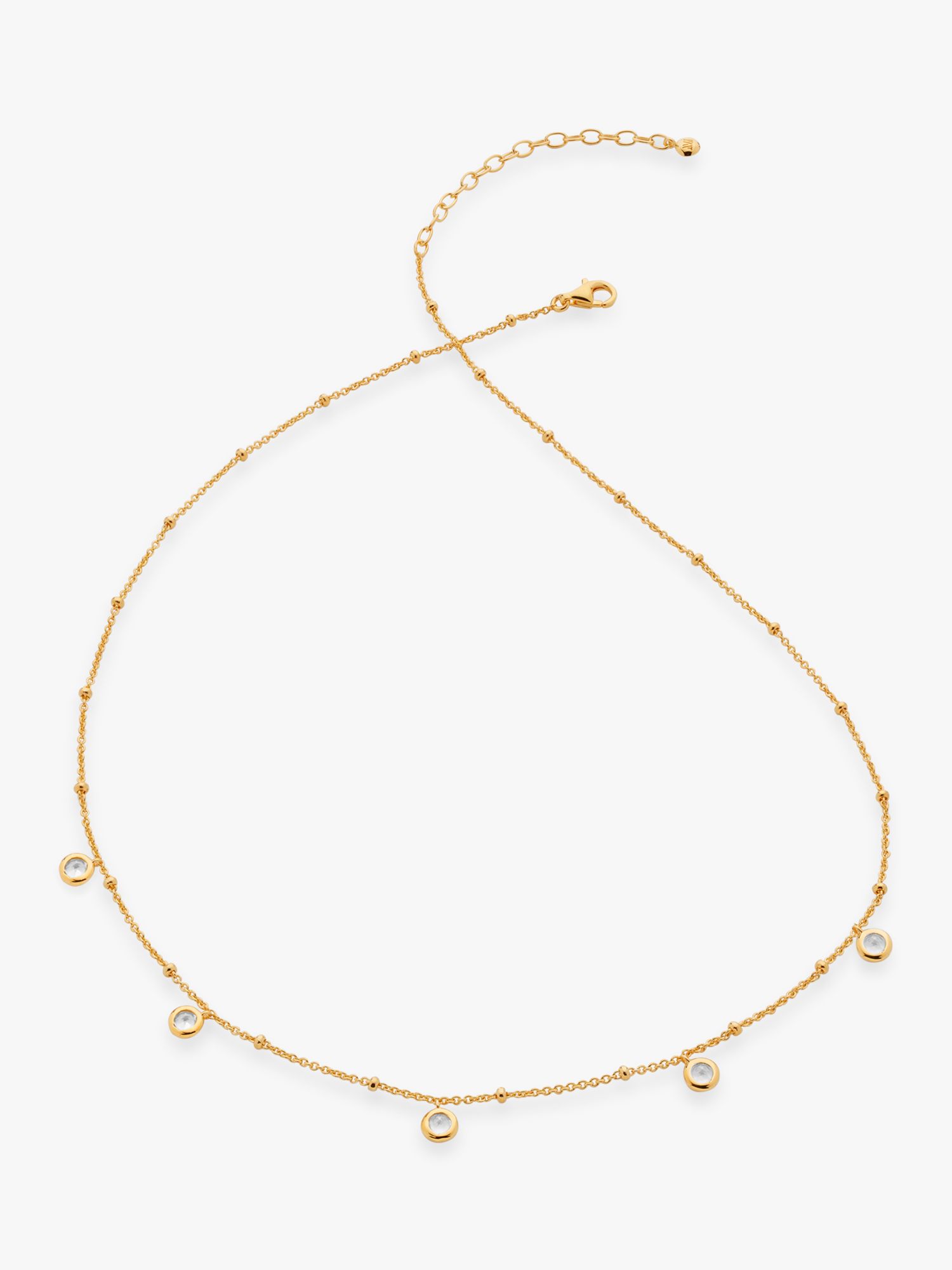 Monica Vinader Mini White Topaz Collar Chain Necklace, Gold
