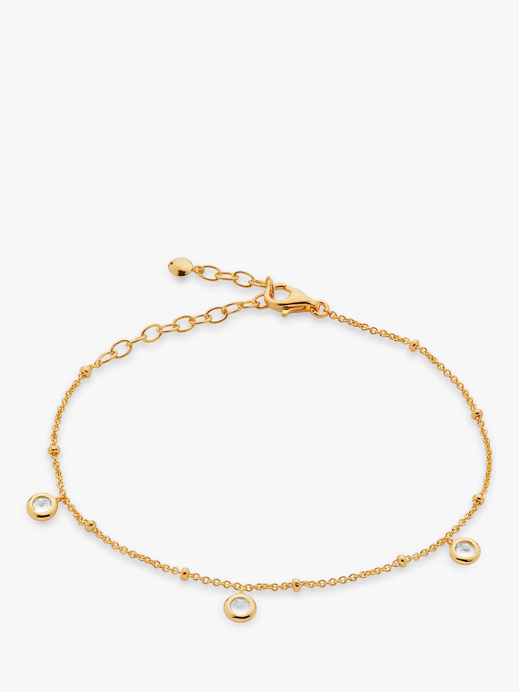Buy Monica Vinader Mini Gem Chain Bracelet, Gold/White Topaz Online at johnlewis.com