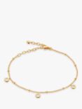 Monica Vinader Mini Gem Chain Bracelet, Gold/White Topaz