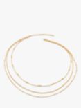Monica Vinader Fine Beaded Layered Chain Necklace, Gold