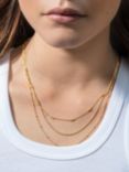 Monica Vinader Fine Beaded Layered Chain Necklace, Gold