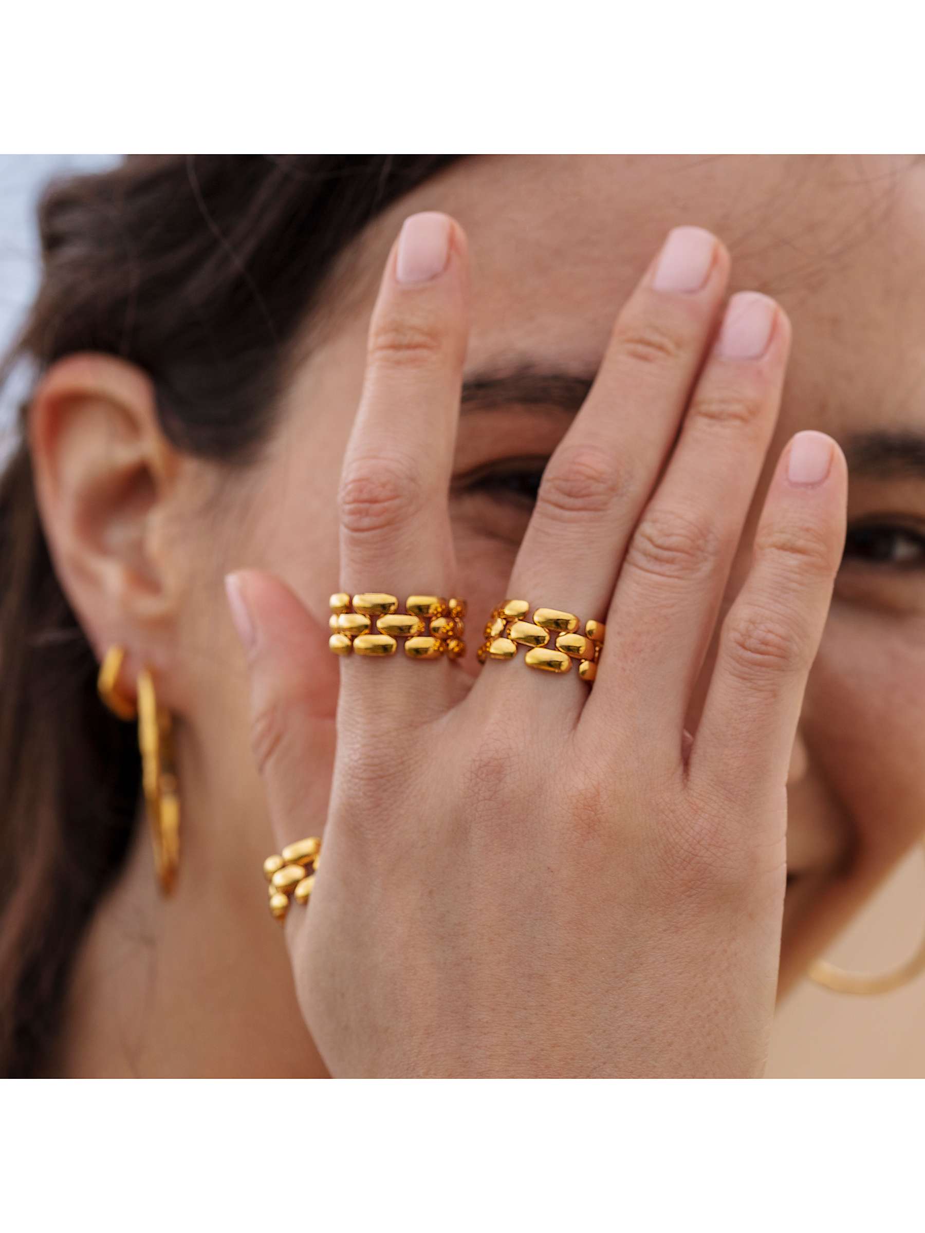 Buy Monica Vinader Chain Ring, Gold Online at johnlewis.com