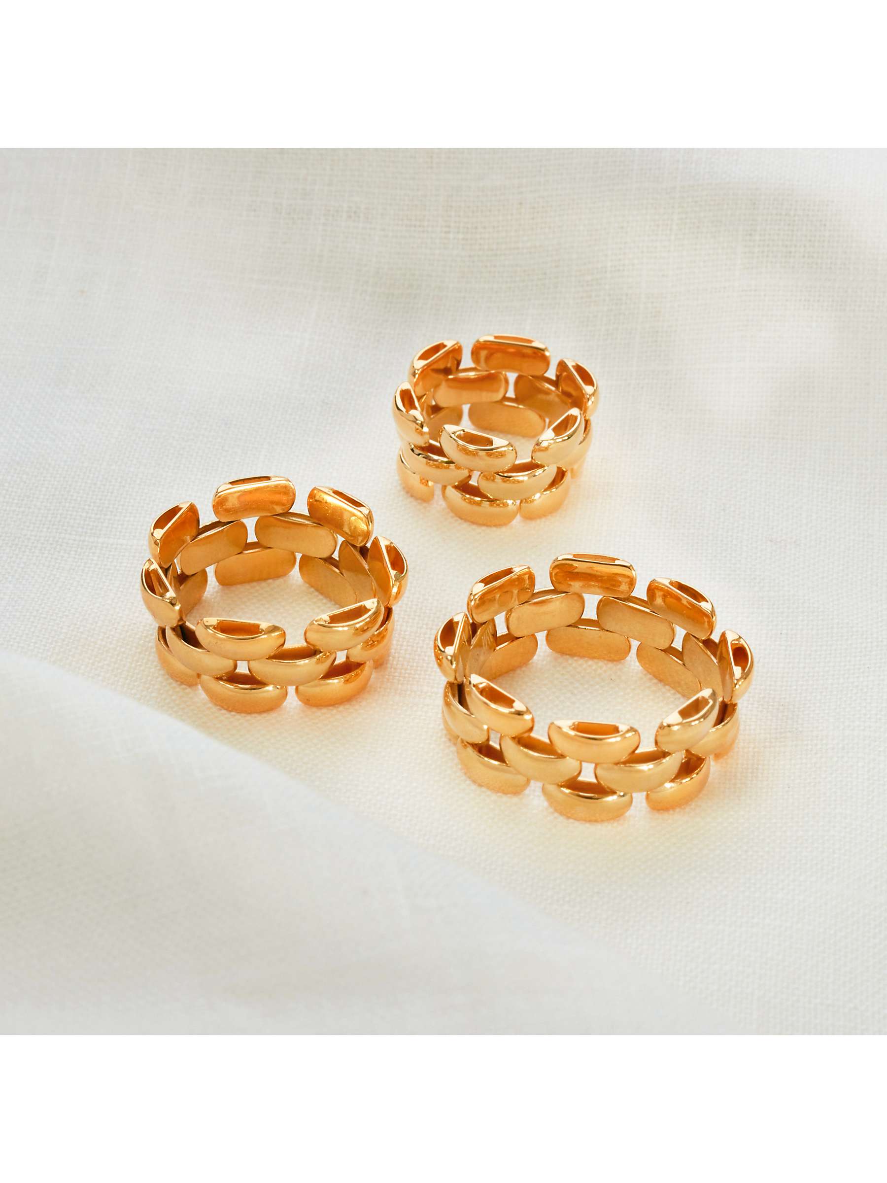 Buy Monica Vinader Chain Ring, Gold Online at johnlewis.com