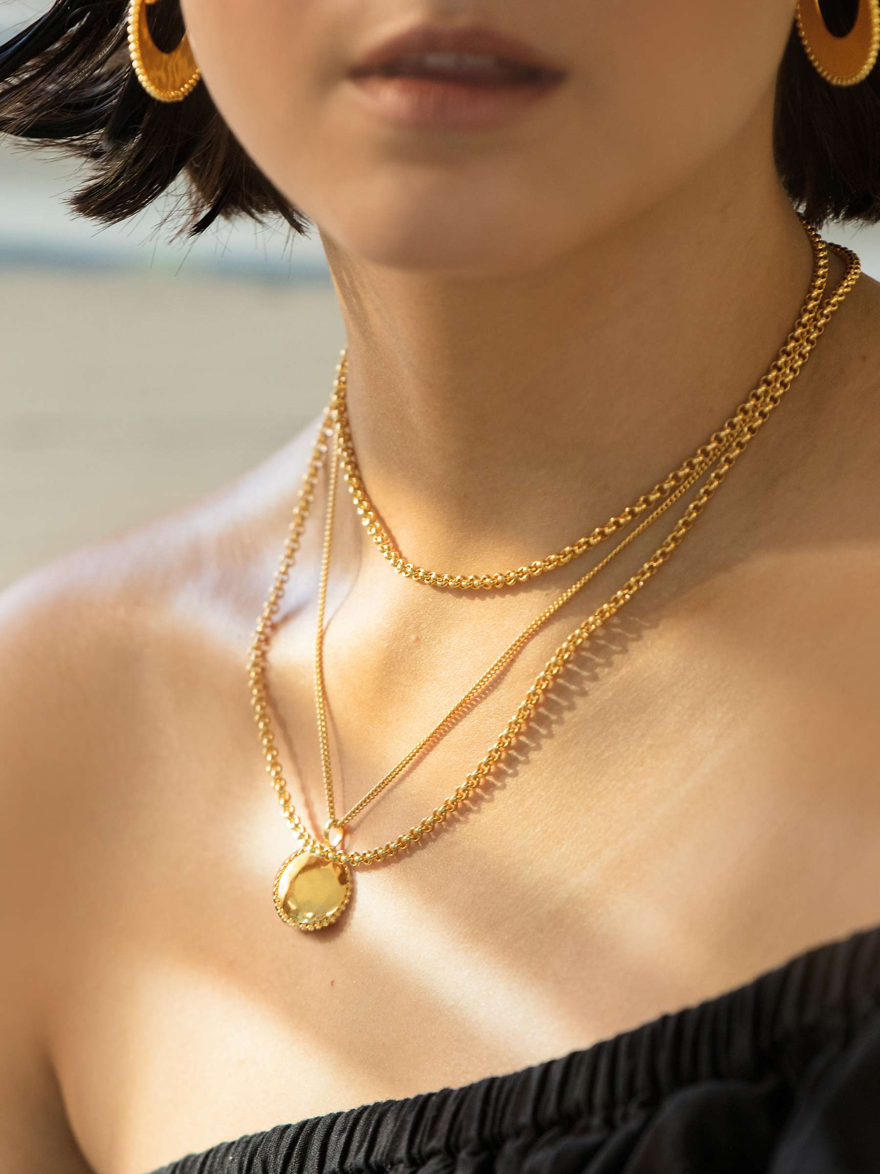 Buy Monica Vinader Vintage Chain Necklace, Gold Online at johnlewis.com