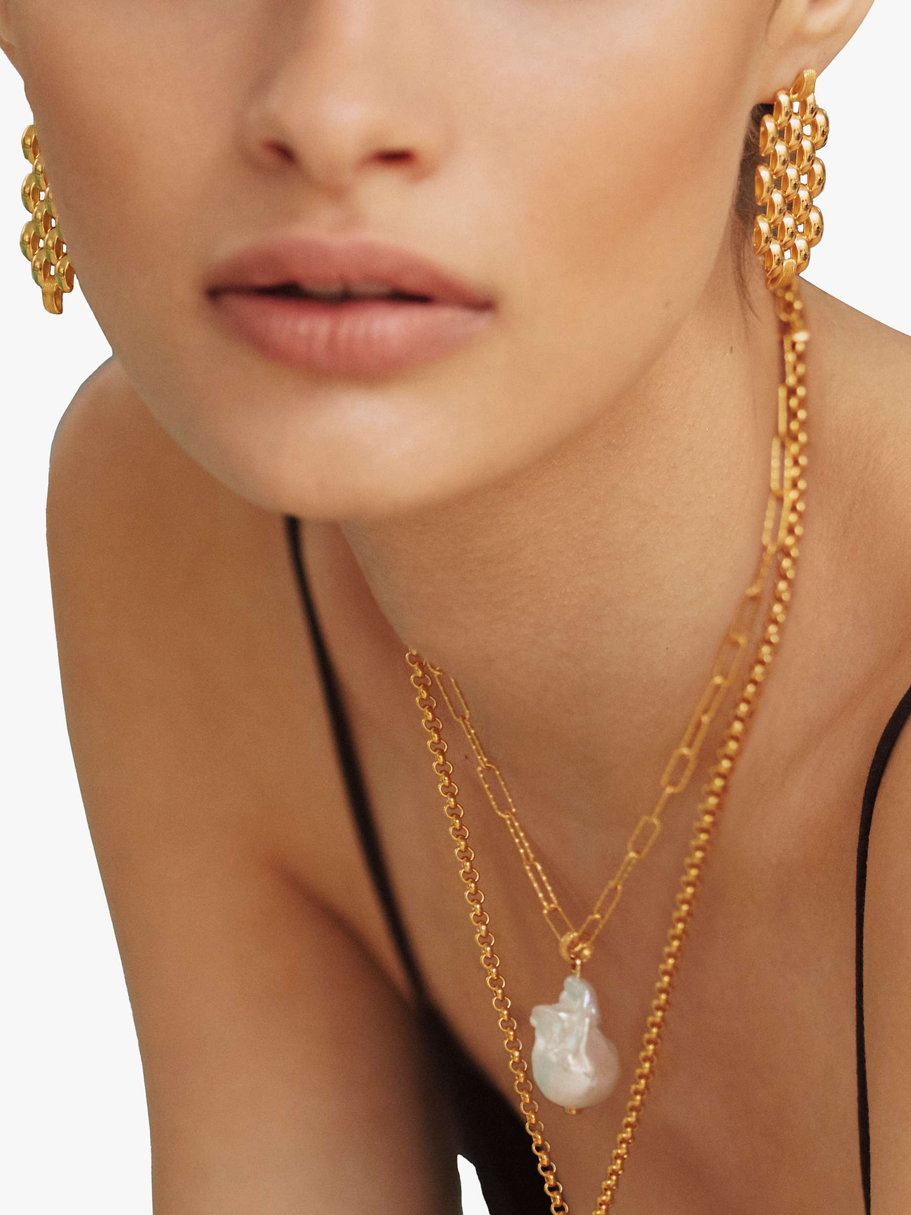 Buy Monica Vinader Chain Cocktail Drop Earrings, Gold Online at johnlewis.com