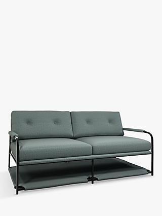 Shelf Range, John Lewis ANYDAY Shelf Medium 2 Seater Sofa with Arms, Black Metal Leg, Aim Blue