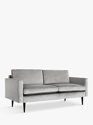 Model 01 Range, Swyft Model 01 Medium 2 Seater Sofa, Light Grey Velvet