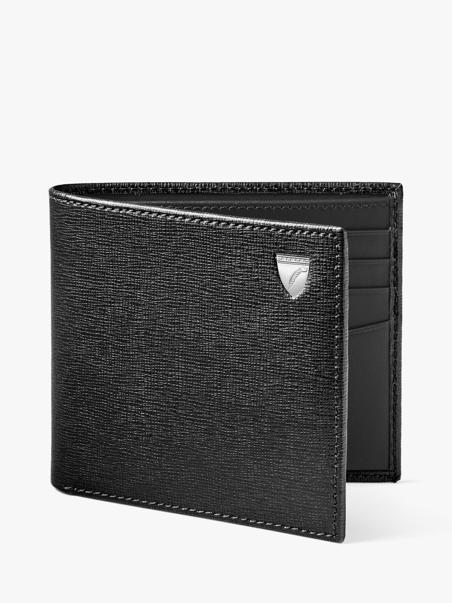 Aspinal of London 8 Card Billfold Saffiano Leather Wallet, Black at ...