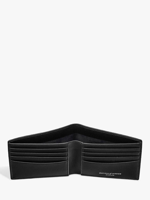 Aspinal of London 8 Card Billfold Saffiano Leather Wallet, Black