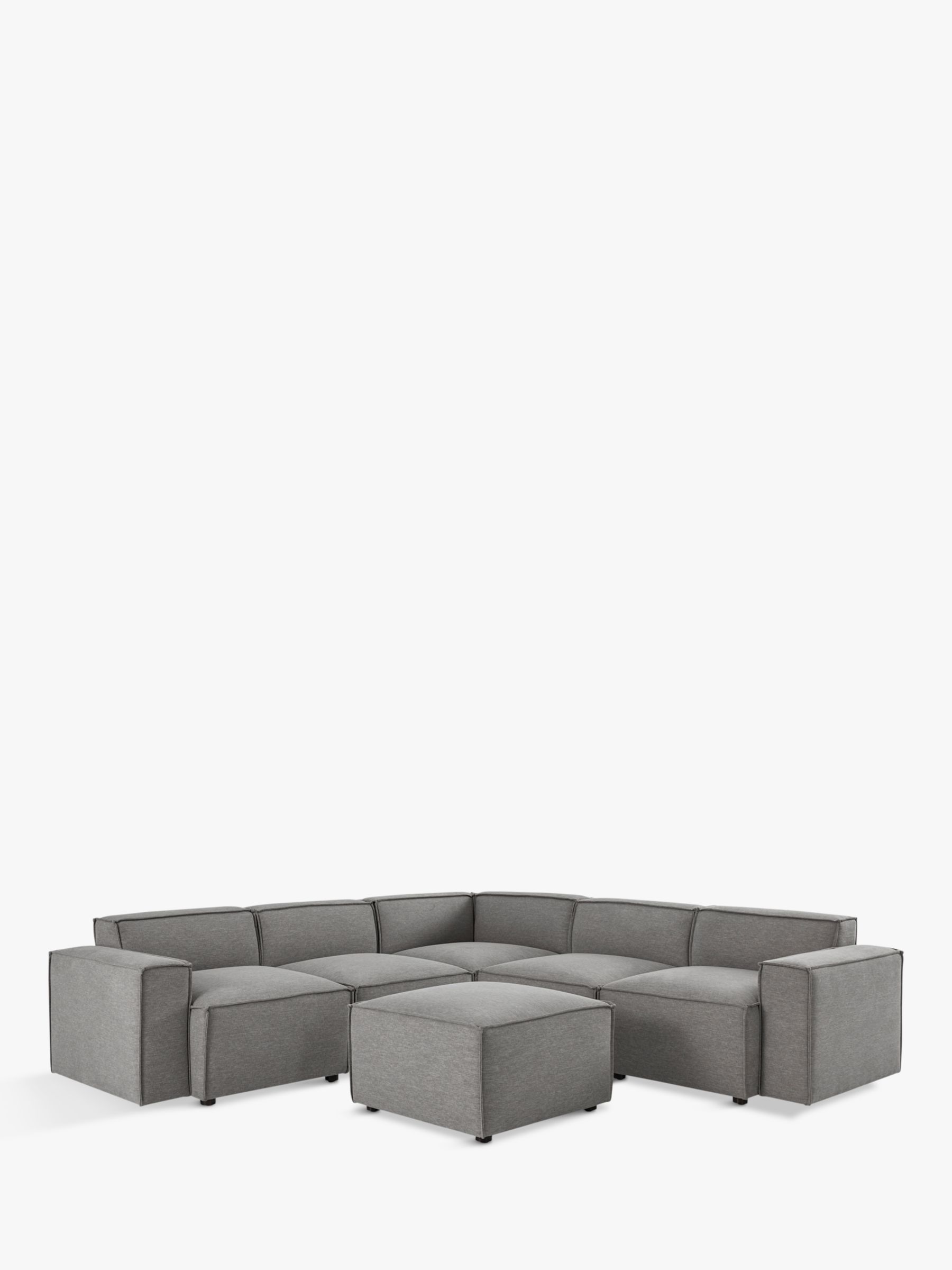 Model 03 Range, Swyft Model 03 5 Seater Corner Sofa with Ottoman, Shadow Linen