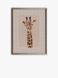 Louise Luton - 'Ezekiel' Giraffe Framed Print & Mount, 42 x 32cm, Brown/Multi