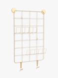 ANYDAY John Lewis & Partners Wall-Mounted Metal Wire Rack & Noticeboard, 60 x 43, Gold