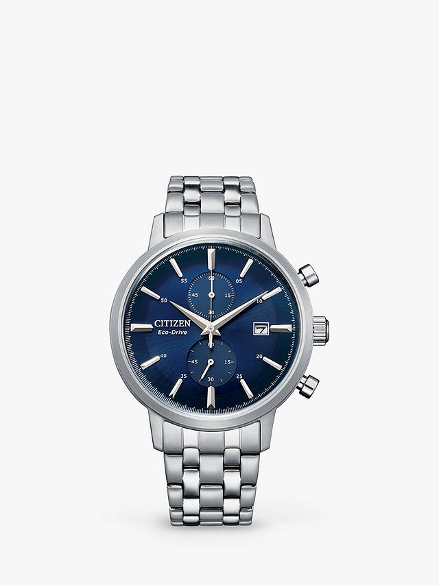 Citizen CA7068-51L Men's Chronograph Date Bracelet Strap Watch, Silver/Blue