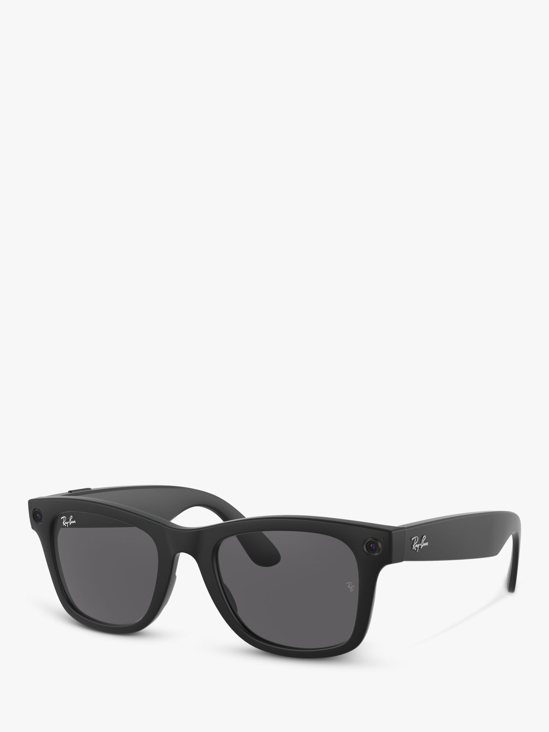 Ray-Ban Stories Wayfarer Large Smart Sunglasses, Matte Black/Grey at John  Lewis & Partners