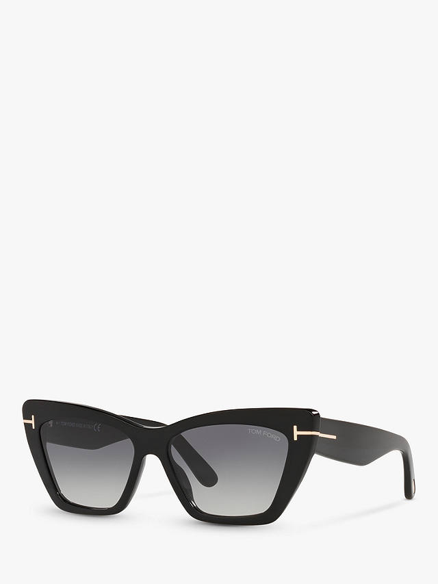 TOM FORD FT0871 Women's Wyatt Cat's Eye Sunglasses, Black/Grey Gradient